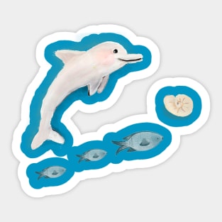 A dolphin and is friends Sticker